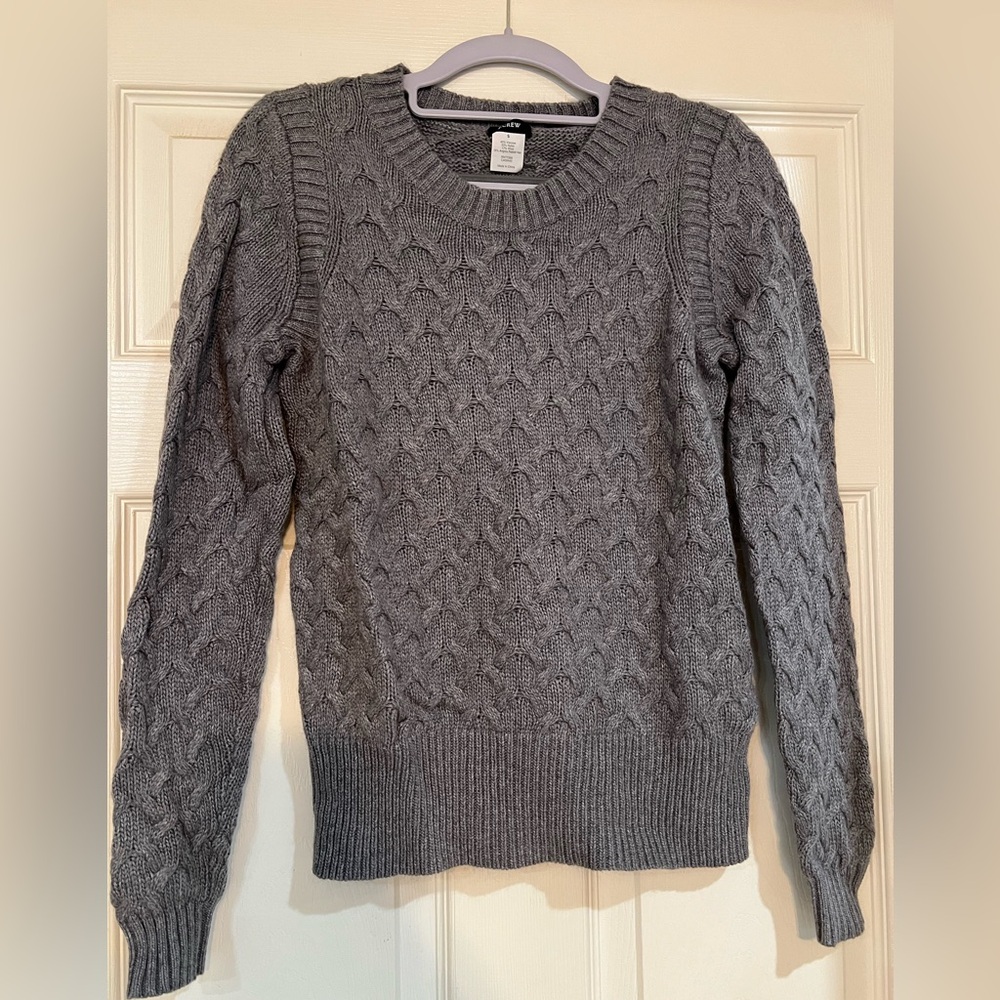 J Crew Gray Cable Knit Women's Sweater